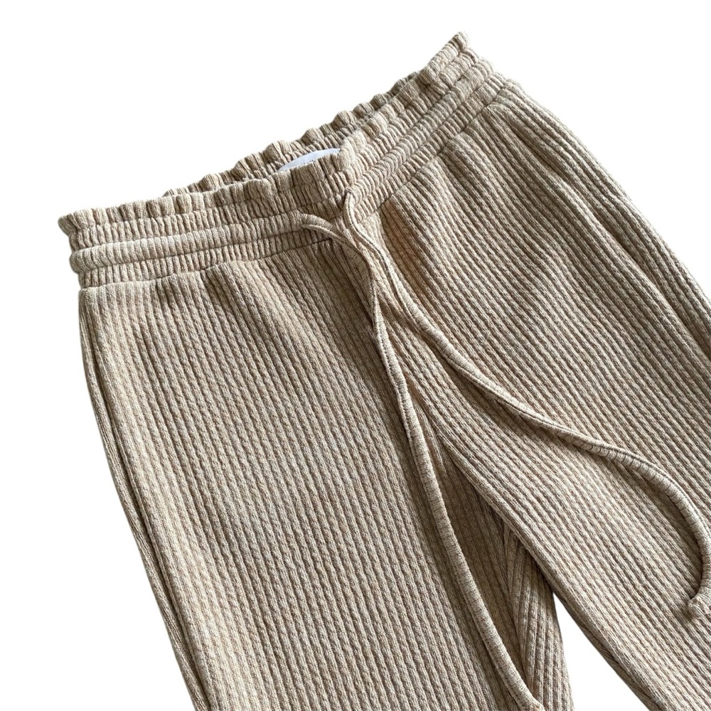 SO High Rise Flare Brown Tan Ribbed Lounge Pants Sz XS Hippie Boho Athleisure - Picture 2 of 10